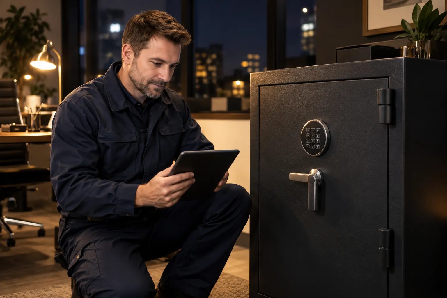 Safe technician on an evening callout