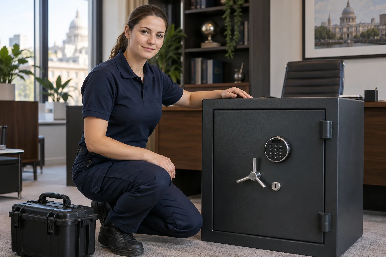 Technician attending an emergency safe opening callout