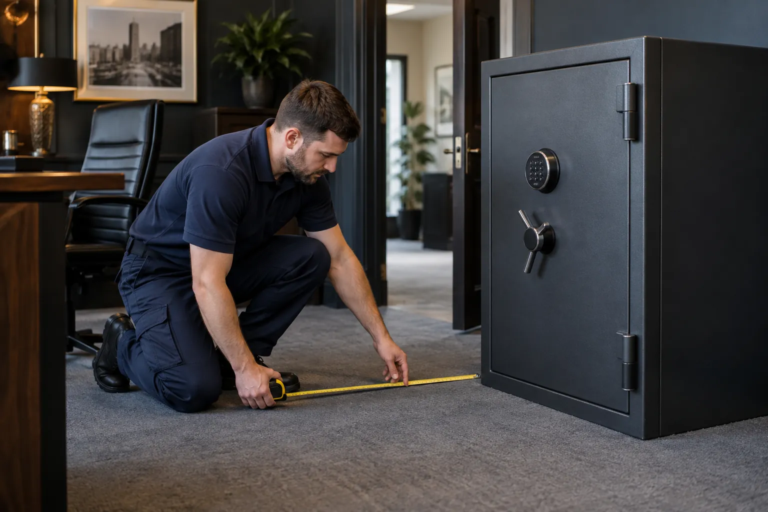 Technician assessing space before a safe relocation